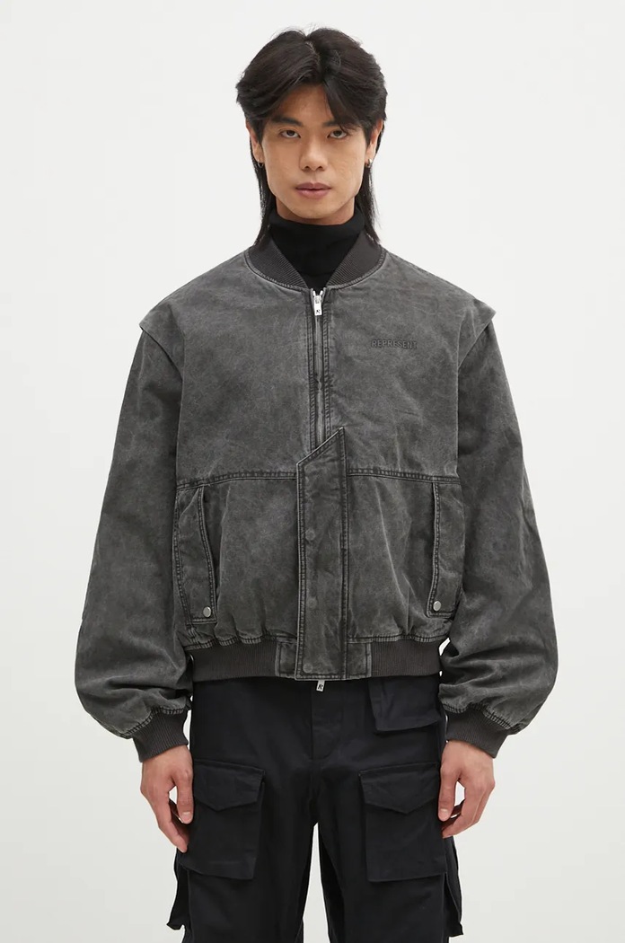Μπουφάν bomber Represent Inset Sleeve Bomber μεταβατικό μαύρο MLM1034.230