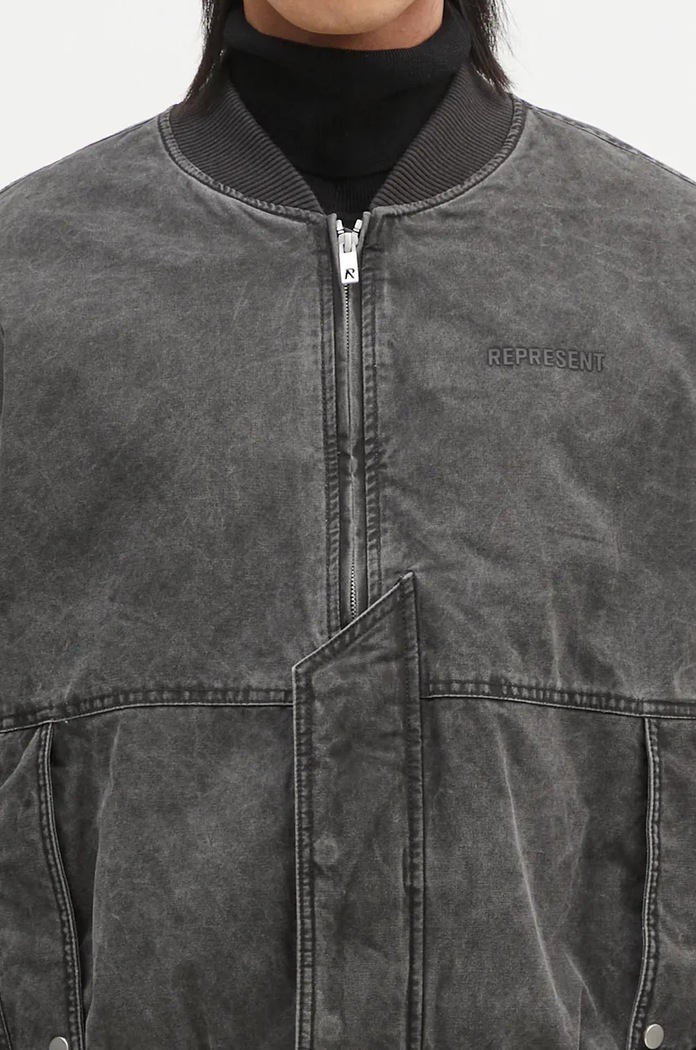 Μπουφάν bomber Represent Inset Sleeve Bomber μαύρο MLM1034.230