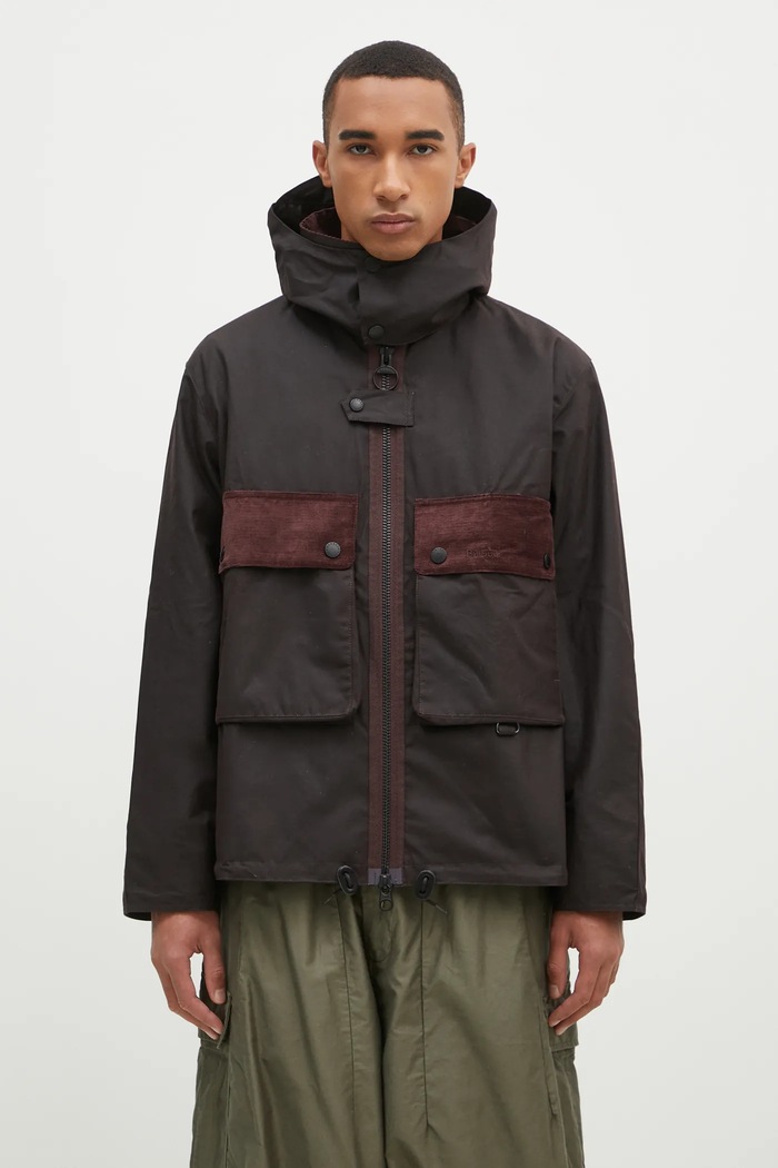 Barbour kurtka bawełniana Re-Engineered Spey Wax Jacket pozostałe brązowy MWX2341
