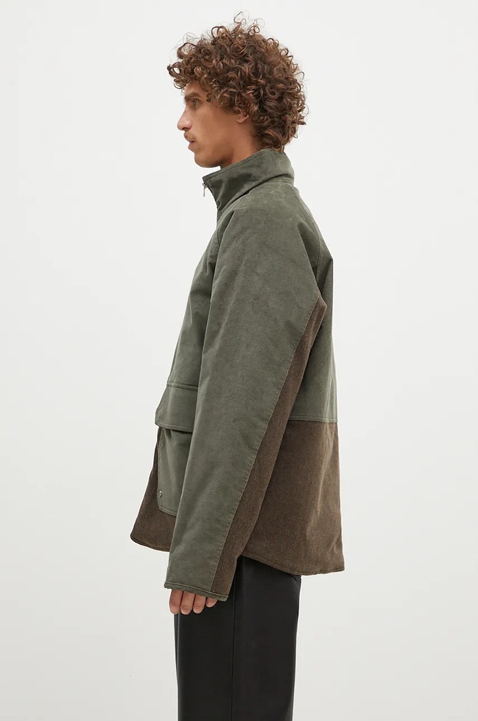 Norse Projects Geacă din amestec de lână Hakon Solotex Corduroy N50.0257.8098 verde AW24