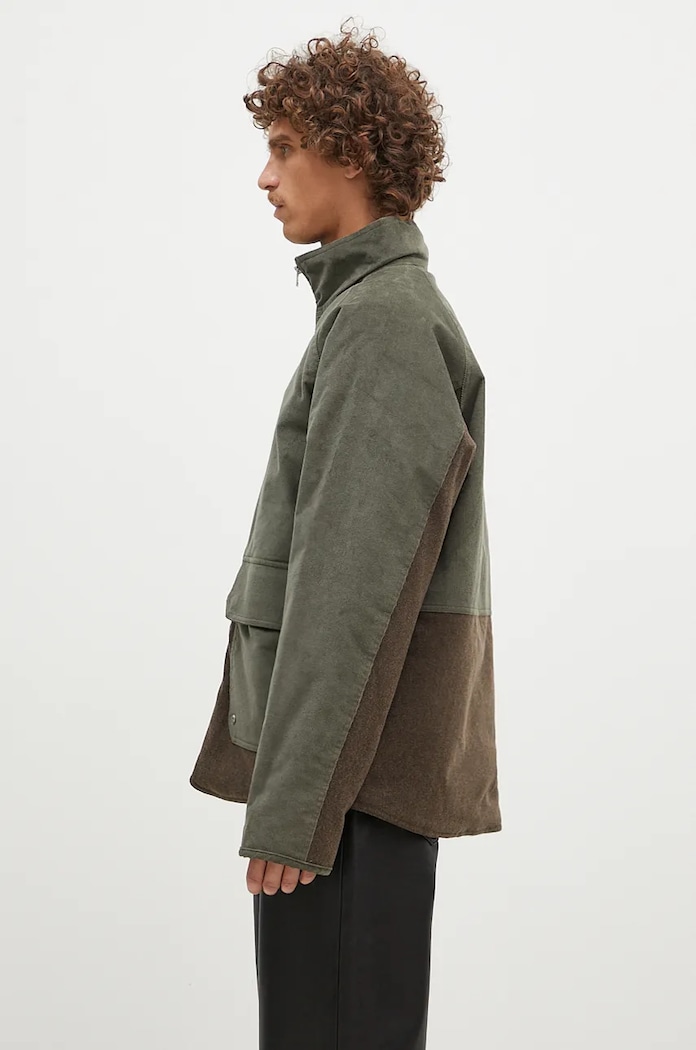 Norse Projects Geacă din amestec de lână Hakon Solotex Corduroy N50.0257.8098 verde AW24