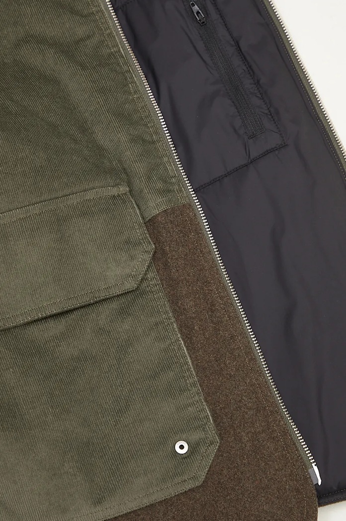 Geacă din amestec de lână Hakon Solotex Corduroy Norse Projects verde N50.0257.8098