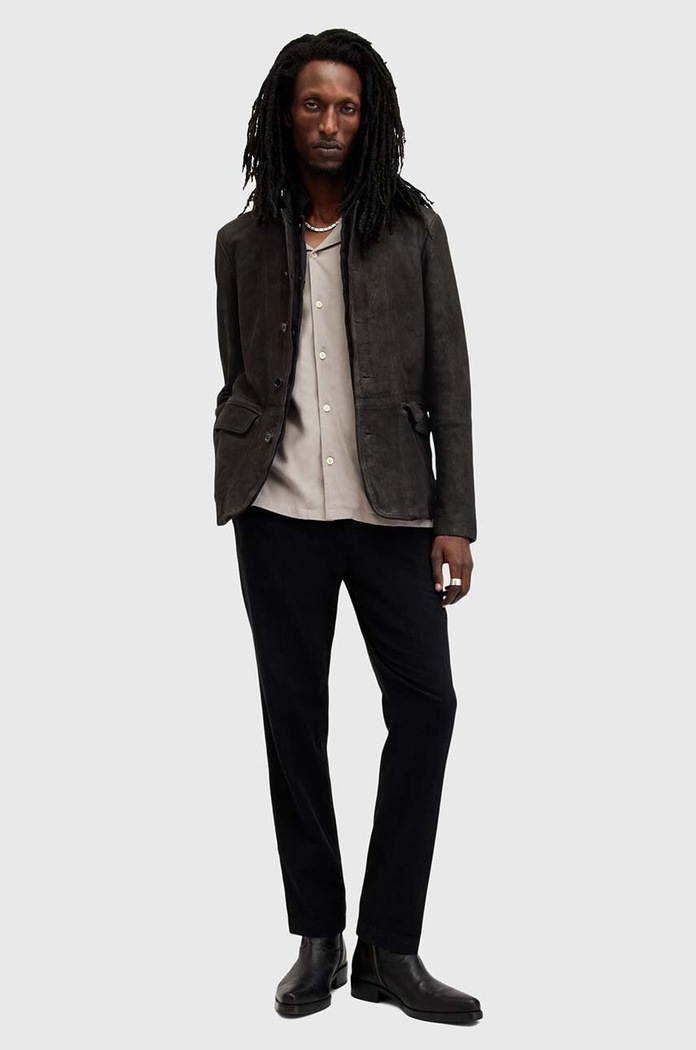 Кожаная куртка AllSaints SURVEY LTHR BLAZER M061LB серый