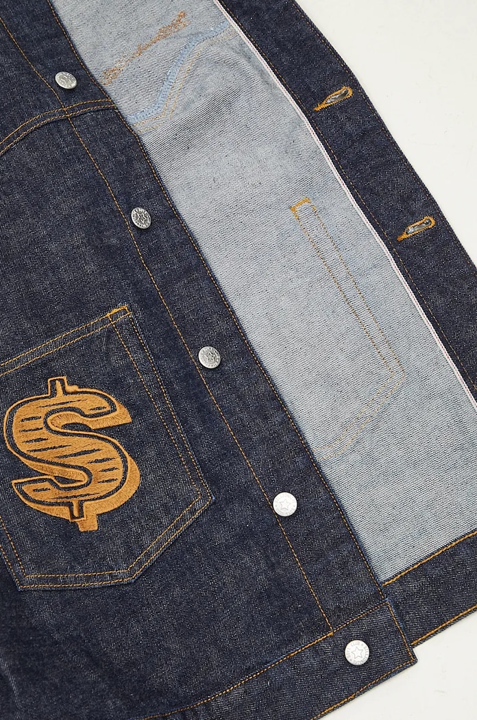 Τζιν μπουφάν Billionaire Boys Club Diamonds & Dollars Selvedge Denim B24303 σκούρο μπλε