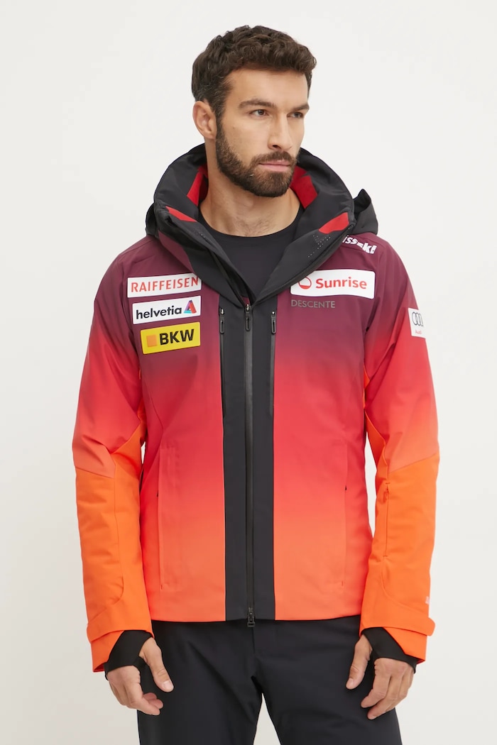 Skijaška jakna Descente Swiss Insulated zimski sportovi narančasta DWMYGK20