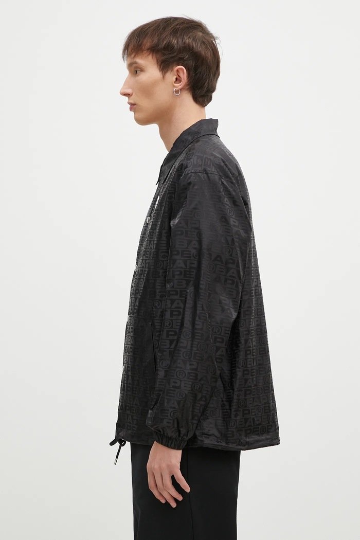 A Bathing Ape kurtka Lux Sport Pattern Jacquard Nylon Coach Jacket 1K80140314 czarny AW24