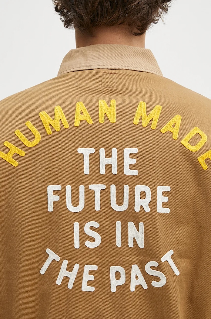 Human Made cotton shirt jacket Zip-Up Work Jacket brown HM28JK012