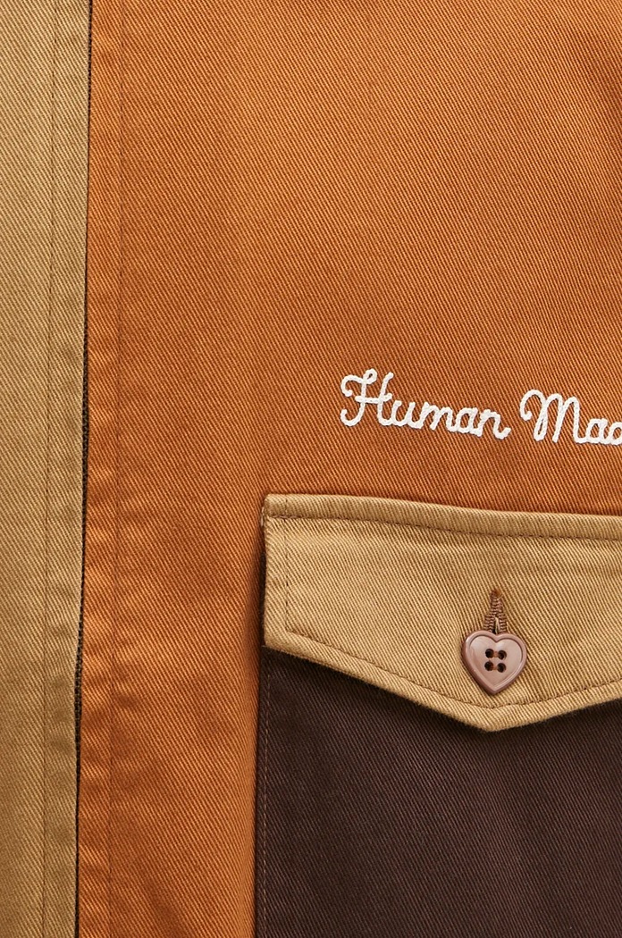 Human Made cotton shirt jacket Zip-Up Work Jacket HM28JK012 brown