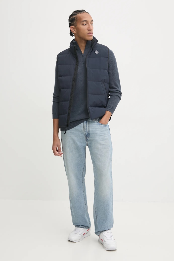 Péřová vesta Abercrombie & Fitch KI132.4152.200 námořnická modř AW24