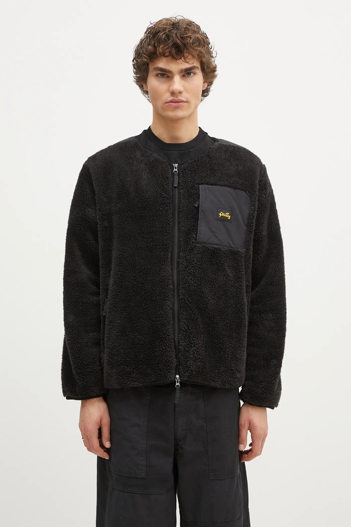 Stan Ray giacca Fleece Cardigan isolamento leggero nero AW2406894