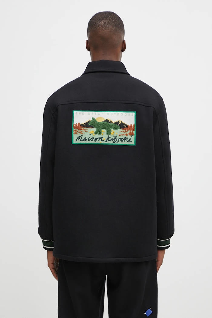 Abbigliamento Maison Kitsuné Giacca in lana Varsity NM02120WM0026 nero