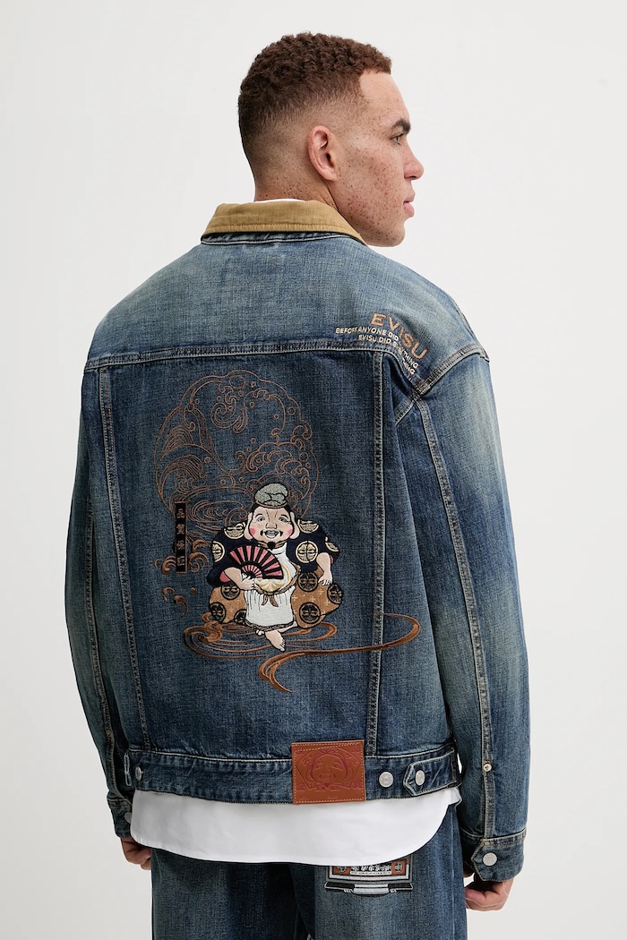 Îmbrăcăminte Evisu Geacă din denim Printed & Emb 2EAHTM4DJ8001 bleumarin