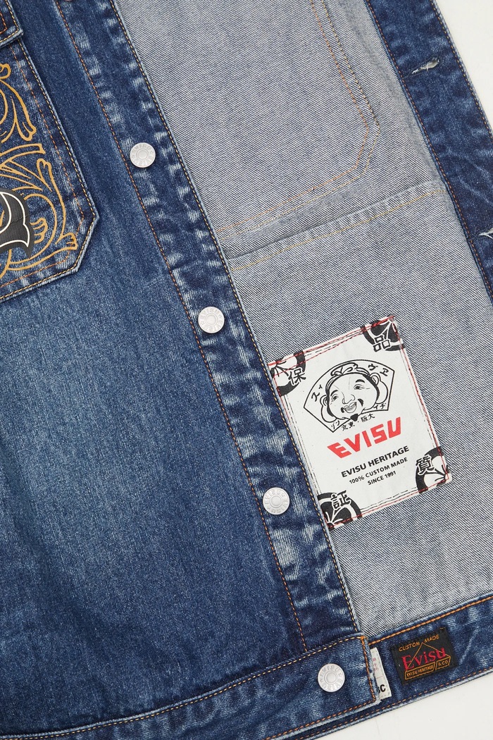 Джинсовая куртка Evisu Sheridan Daicock Printed 2EAHTM4SJ1015 тёмно-синий