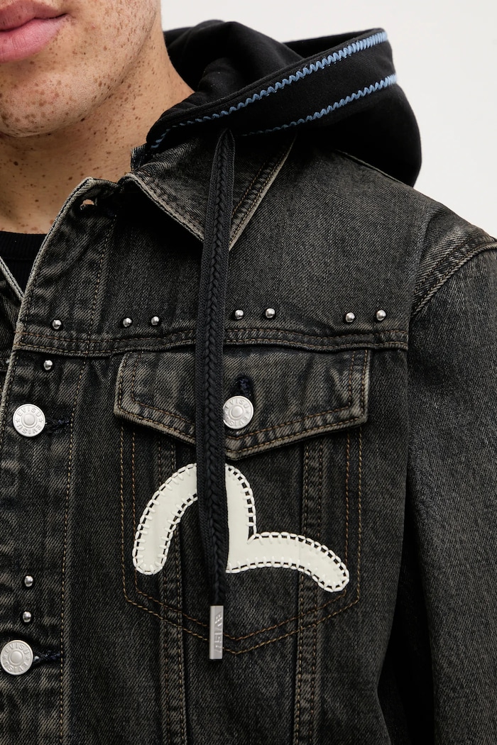 Evisu kurtka jeansowa Weel of Wisdom 2EAHTM4DJ1001 czarny