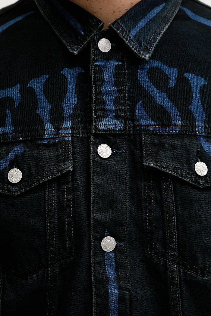 Rifľová bunda Evisu Daicock Print 2EAHTM4DJ1005 čierna