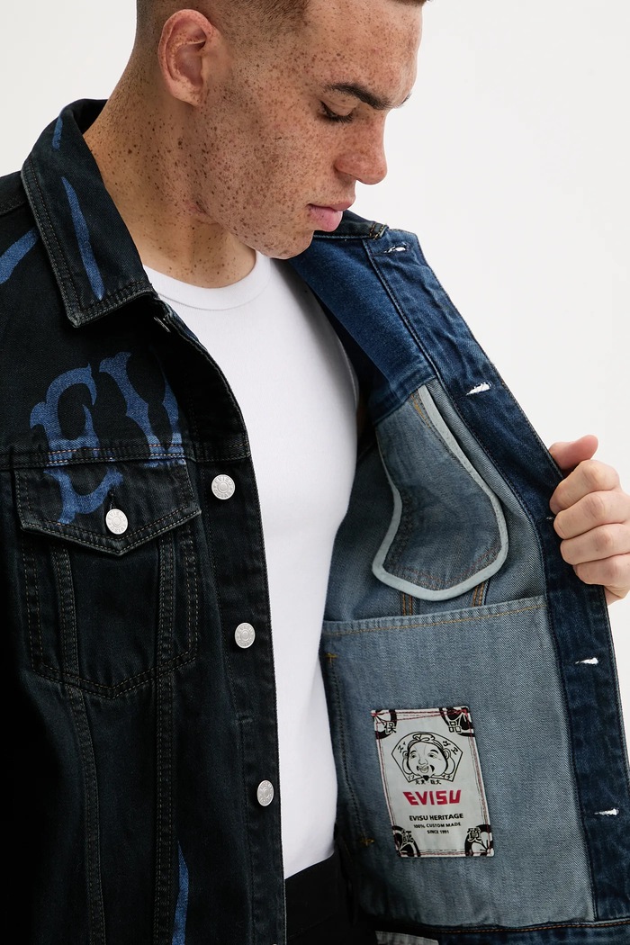 Rifľová bunda Evisu Daicock Print 2EAHTM4DJ1005