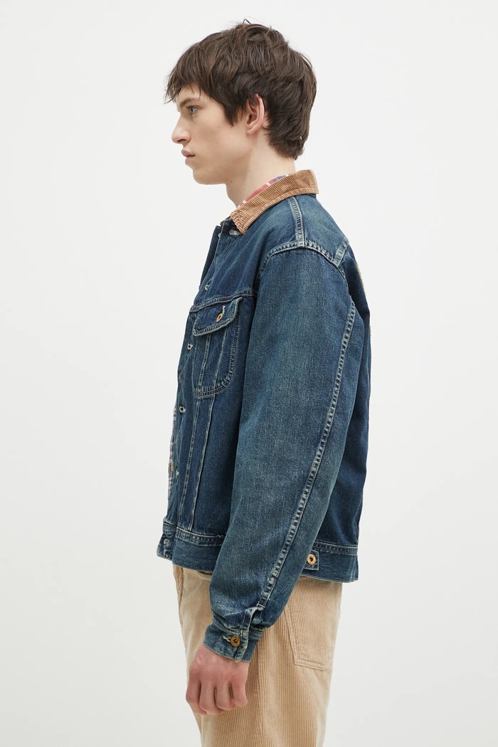 Human Made giacca di jeans Blanket Lined Denim Work Jacket HM28JK010 blu navy AW24