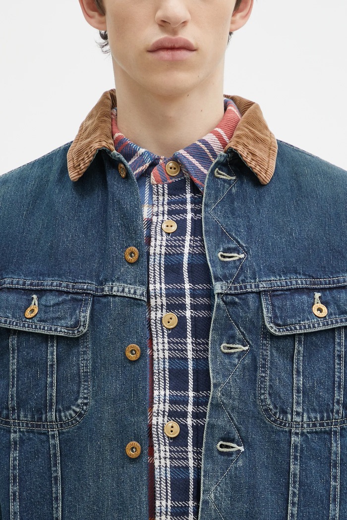 Human Made giacca di jeans Blanket Lined Denim Work Jacket blu navy HM28JK010