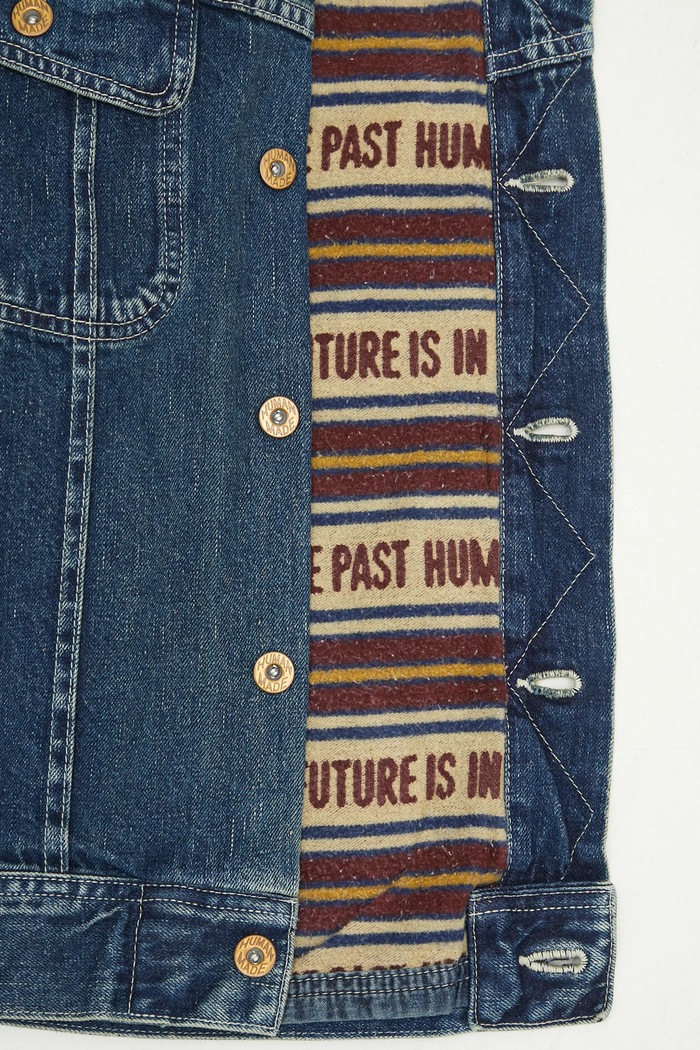 Human Made giacca di jeans Blanket Lined Denim Work Jacket HM28JK010 blu navy