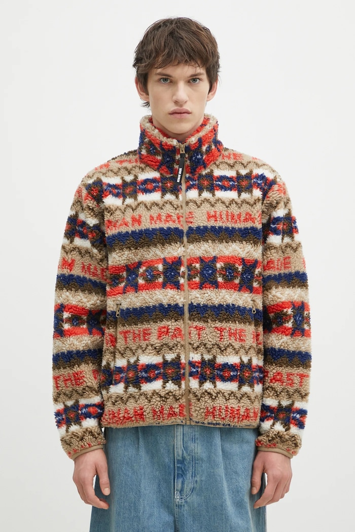 Human Made fleece sweatshirt Nordic Fleece Jacket fleece beige HM28JK039