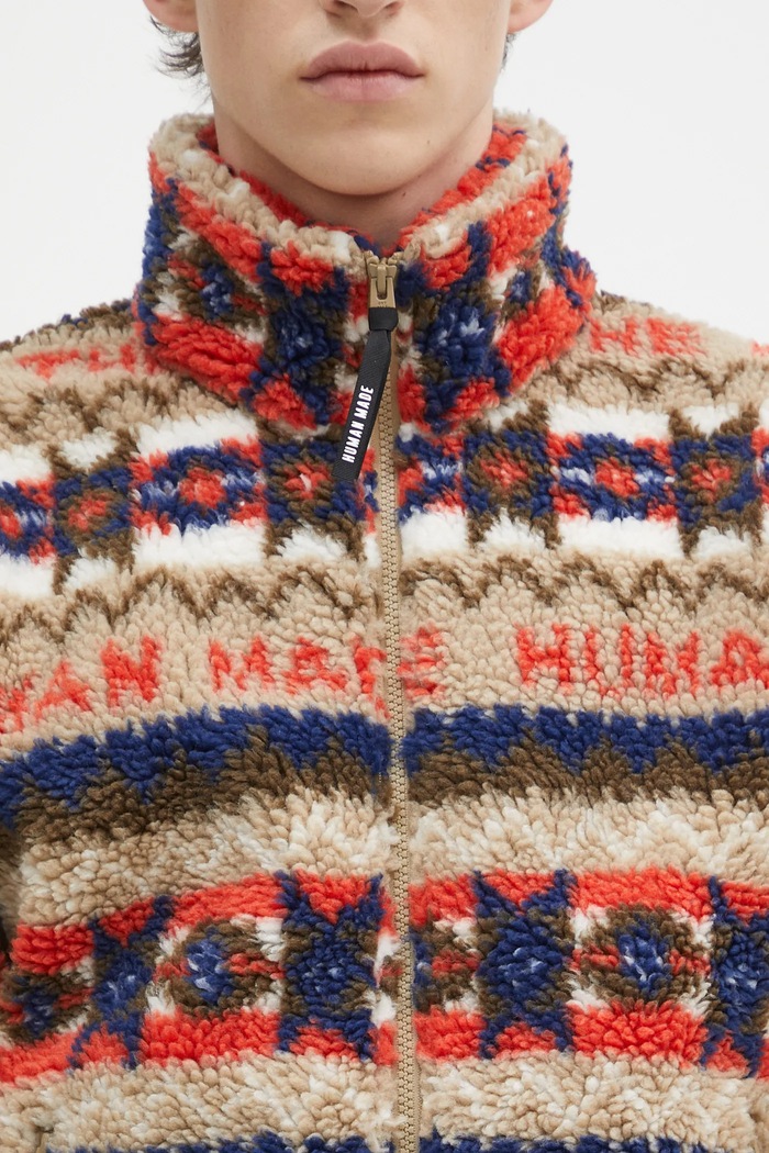 Human Made fleece sweatshirt Nordic Fleece Jacket beige HM28JK039