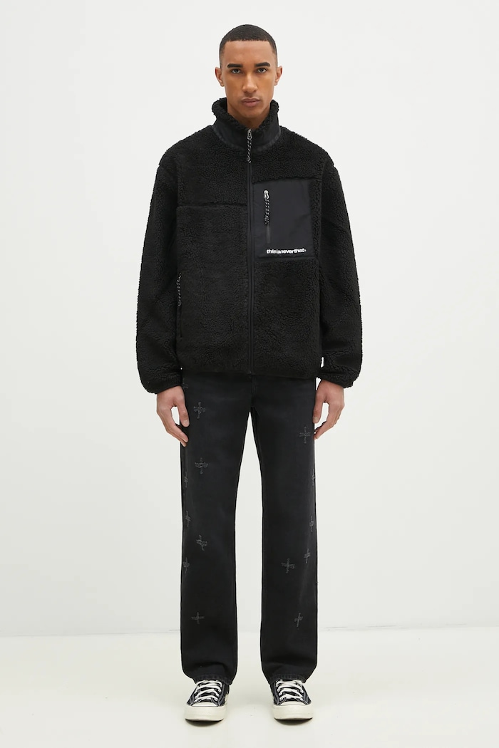 thisisneverthat kurtka SP Sherpa Fleece Jacket TN243BOWHS01 czarny