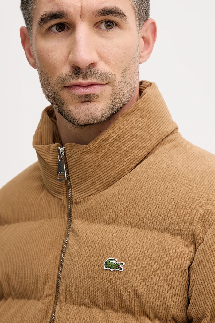 Velurová bunda Lacoste hnědá BH2890