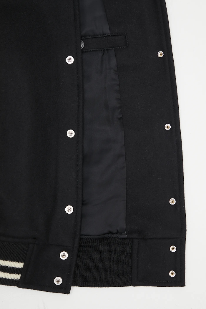 Wacko Maria jachetă bomber din lână Leather Varsity 24FW.WMO.BL16 negru