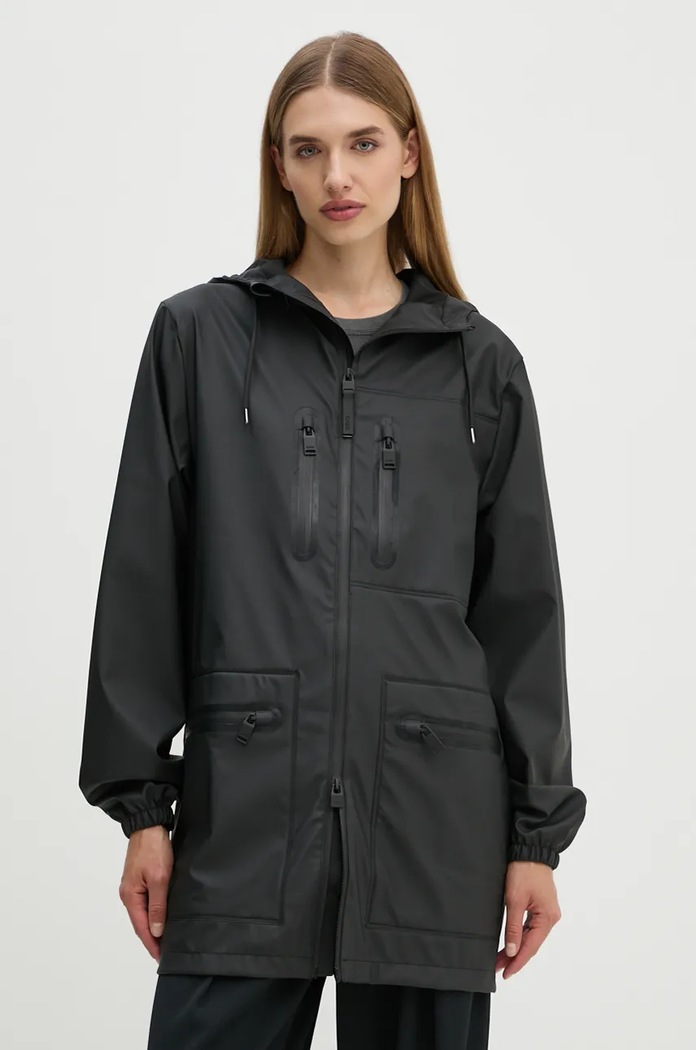 Îmbrăcăminte Rains Geaca Cargo Long Jacket W3 12060.01 negru