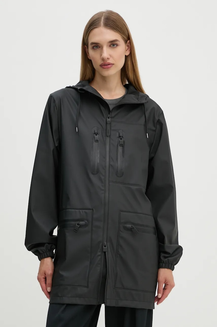 Îmbrăcăminte Rains Geaca Cargo Long Jacket W3 12060.01 negru