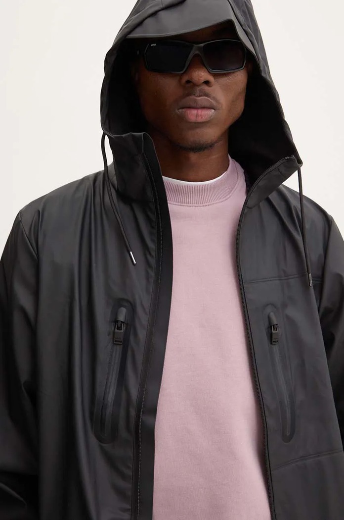 Geaca Cargo Long Jacket W3 Rains negru 12060.01