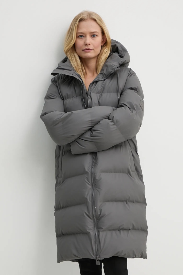 Bunda Rains Alta Longer Puffer Jacket W3T4 15130.13 šedá