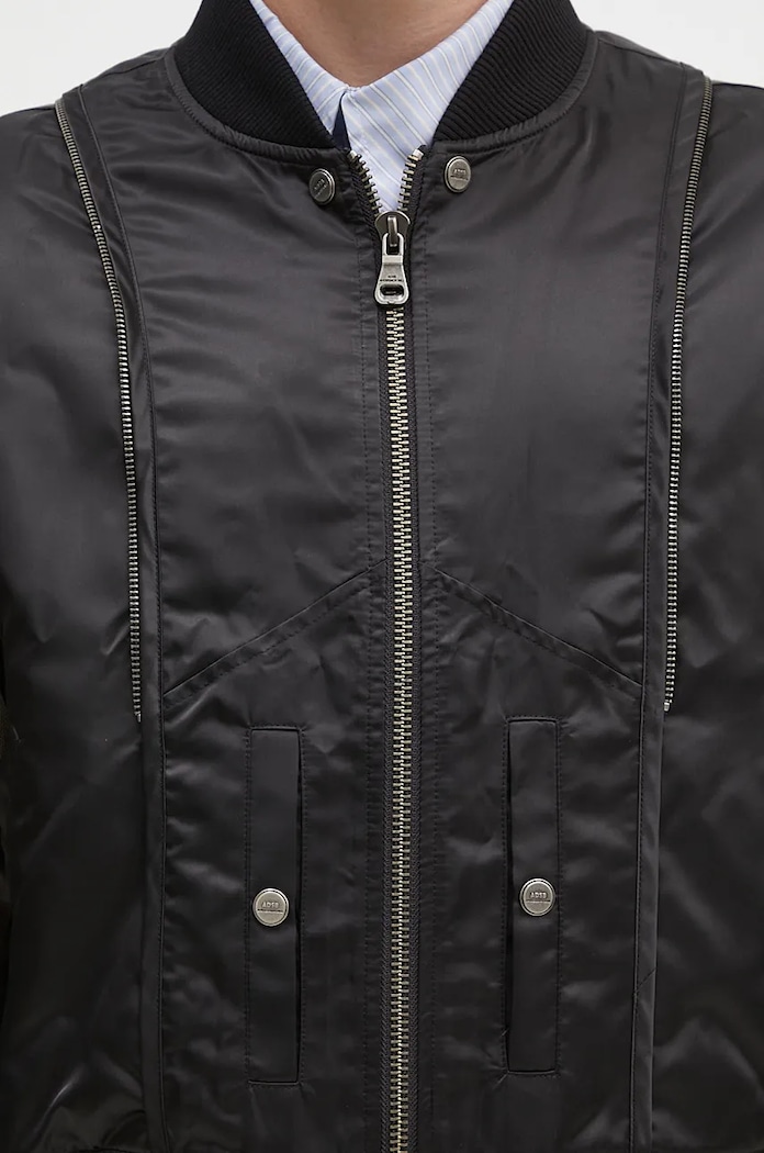 Яке бомбър Andersson Bell Mesh Sleeve Bomber Jacket черен awa626u