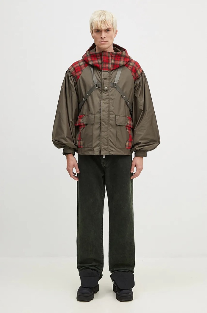 Andersson Bell kurtka z domieszką wełny Puff Sleeve Harness Jumper awa625u