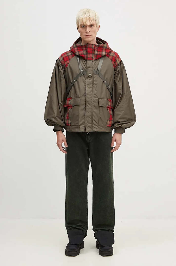 Andersson Bell kurtka z domieszką wełny Puff Sleeve Harness Jumper awa625u