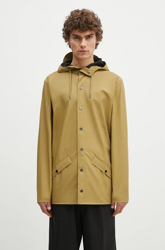 Парка Rains Jacket W3 с капюшоном зелёный 12010.44