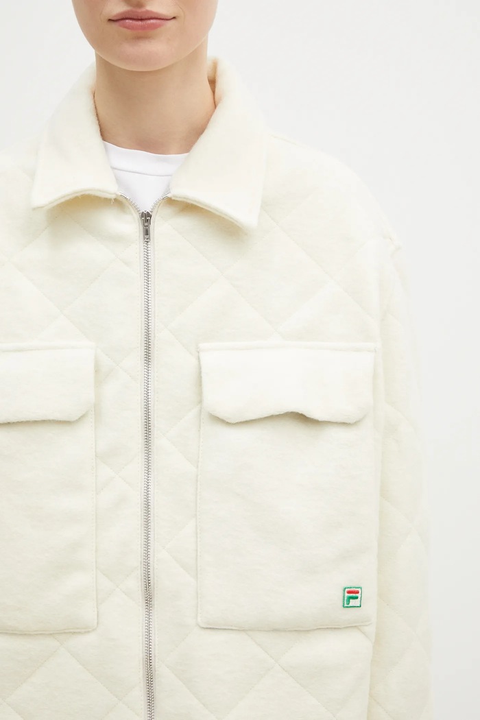 Шерстяная куртка-рубашка FILA+ Quilted Overshirt бежевый 42FW24OW01508C001