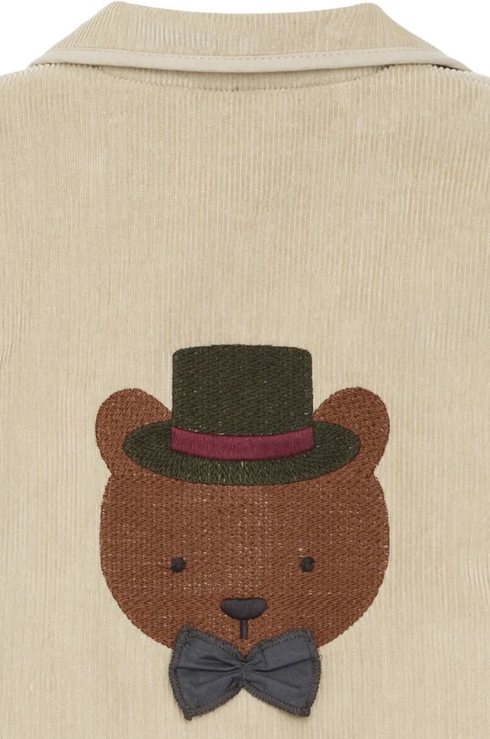 Dětské bavlněné sako Donsje Braas Blazer Bear béžová 4083301