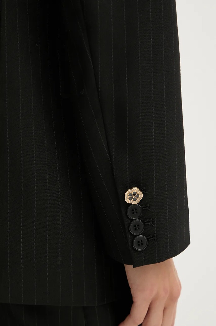 Bruuns Bazaar marynarka z domieszką wełny BillBBFrida blazer BBW4105 czarny