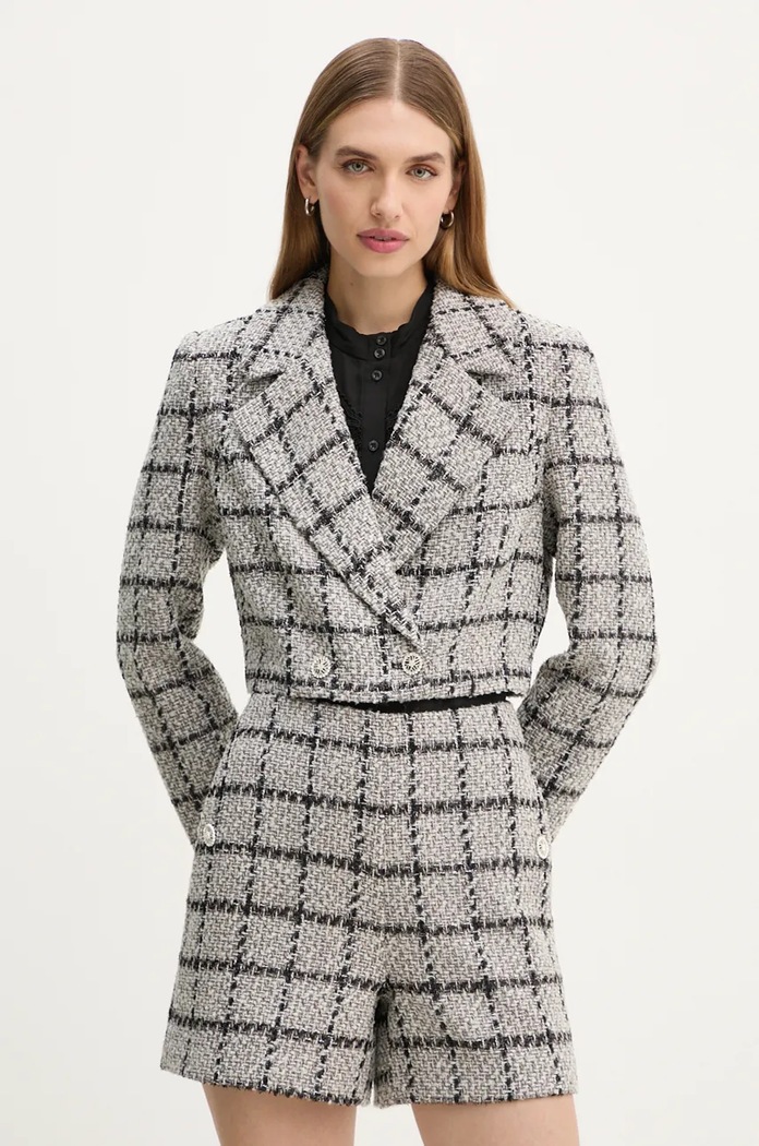 Σακάκι Bruuns Bazaar DoxaBBNanyas short blazer ύφασμα γκρί BBW4175