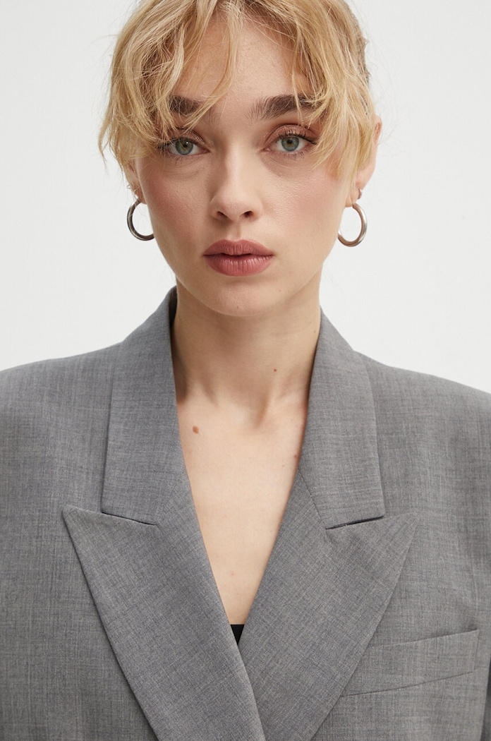 Vlněné sako MSGM 3741MDG18X.247506 šedá