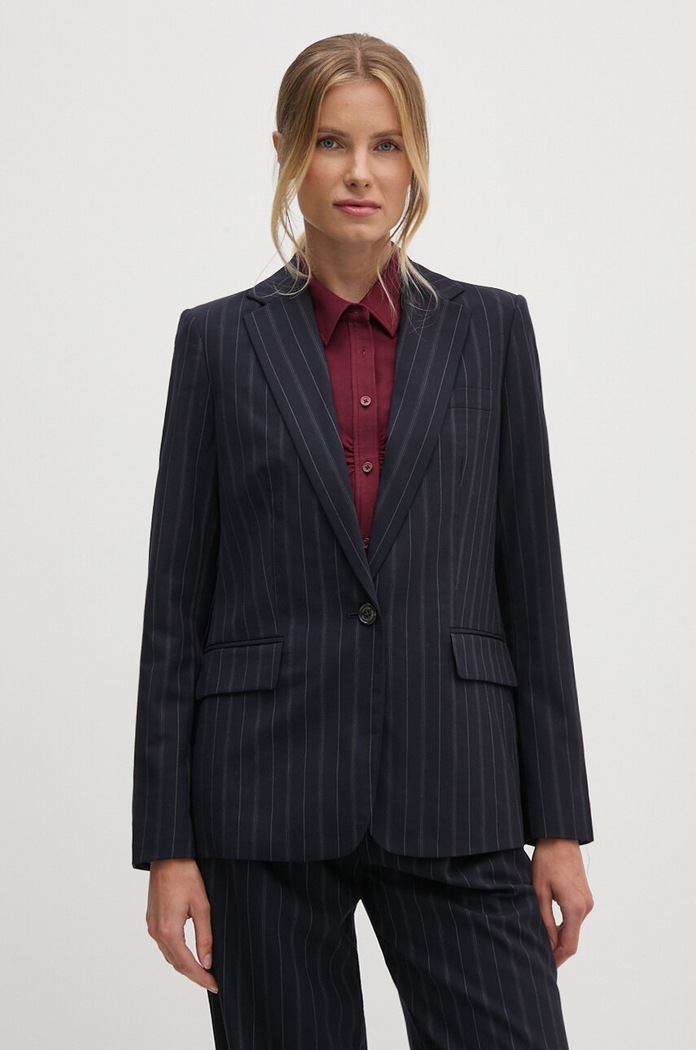Lauren Ralph Lauren Marynarka wełniana granatowy 200940232