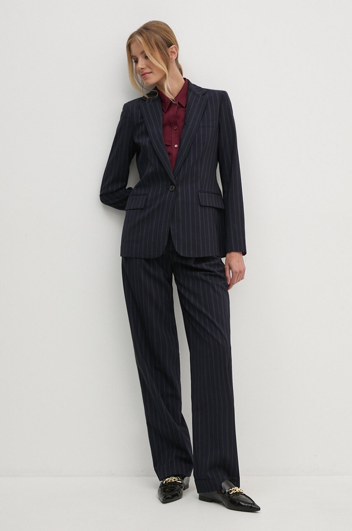 Lauren Ralph Lauren Marynarka wełniana 200940232 granatowy AW24