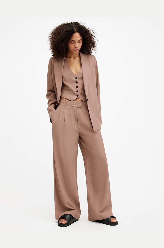 AllSaints marynarka z domieszką lnu DERI LYN WT521Z