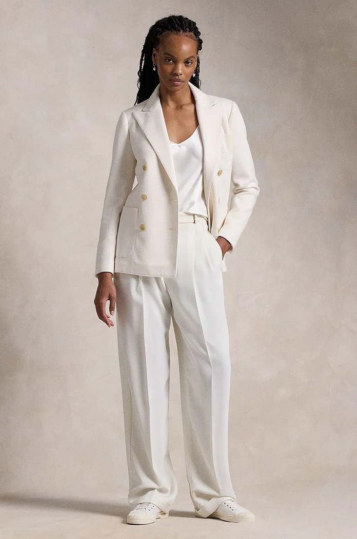Oblečení Blazer s příměsí vlny Polo Ralph Lauren 211947976 bílá