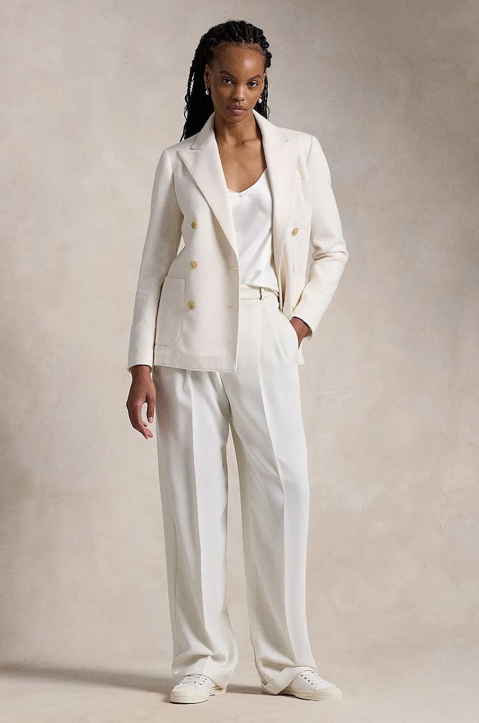 Oblečení Blazer s příměsí vlny Polo Ralph Lauren 211947976 bílá
