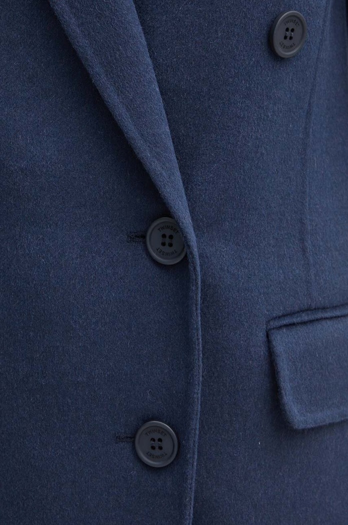 Vlněná bunda Twinset námořnická modř 242TP2063