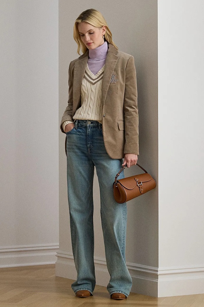 Odzież Lauren Ralph Lauren marynarka sztruksowa 200956574 brązowy