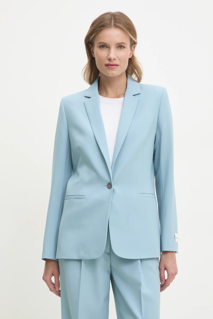 Calvin Klein marynarka z domieszką wełny tkanina niebieski K20K207632