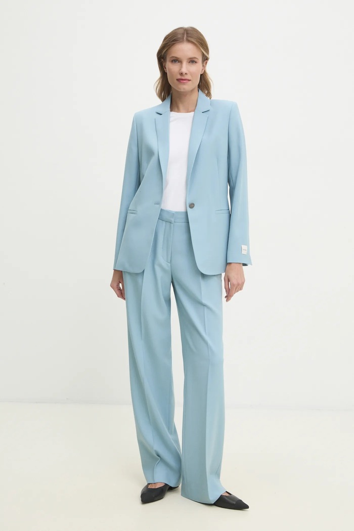 Calvin Klein marynarka z domieszką wełny K20K207632 niebieski SS25